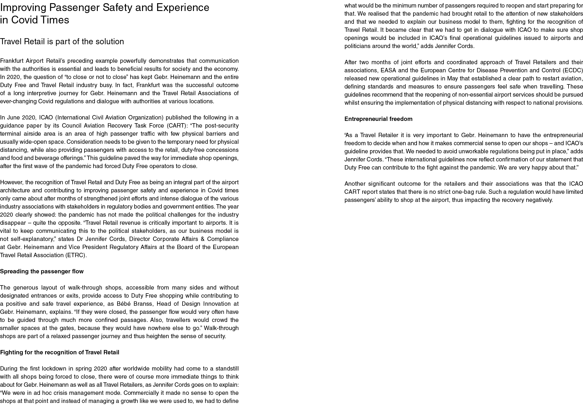 Improving Passenger Safety and Experience in Covid Times Travel Retail is part of the solution Frankfurt Airport Reta   