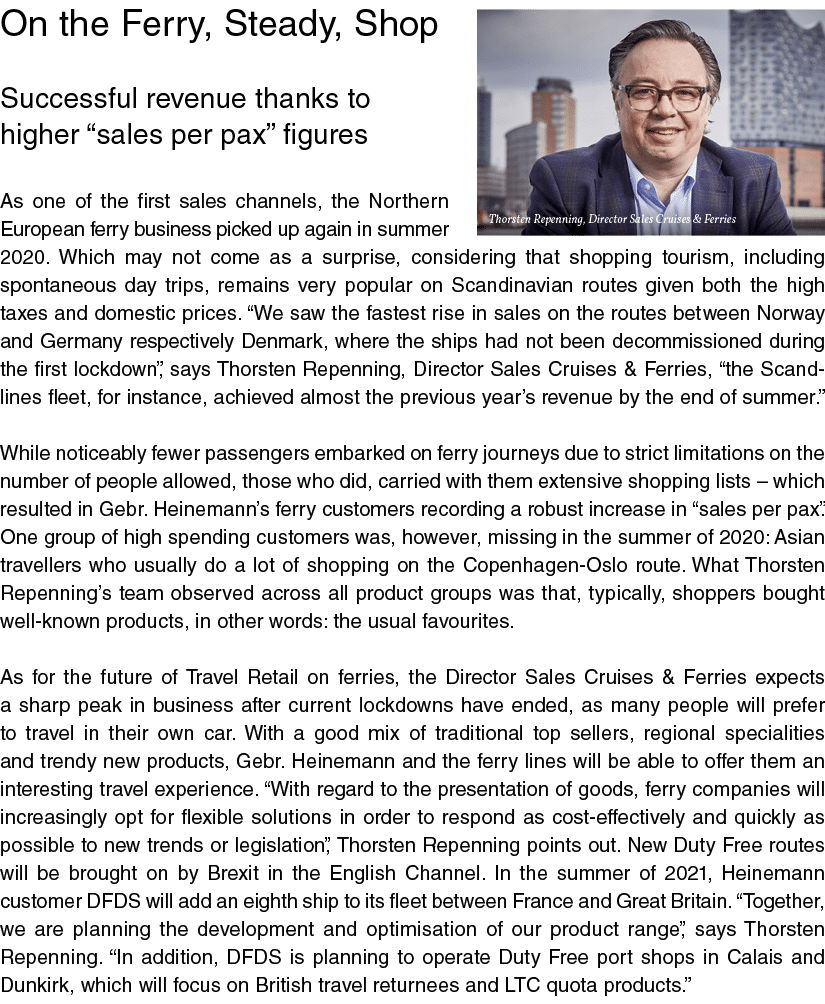 On the Ferry, Steady, Shop Successful revenue thanks to higher  sales per pax  figures As one of the first sales chan   